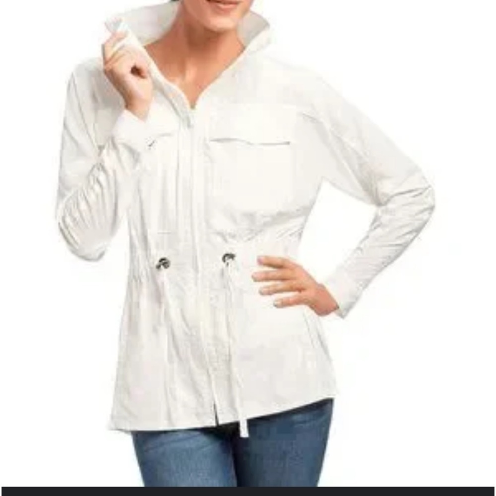 50%offw❤️ CABI White Lightweight Fairway Anorak Perforated Jacket XS NWOT